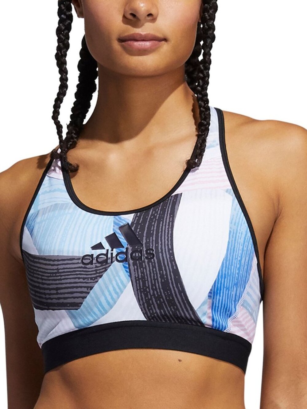 adidas Womens Aeroready Alphaskin Printed Medium Impact Sports Bra